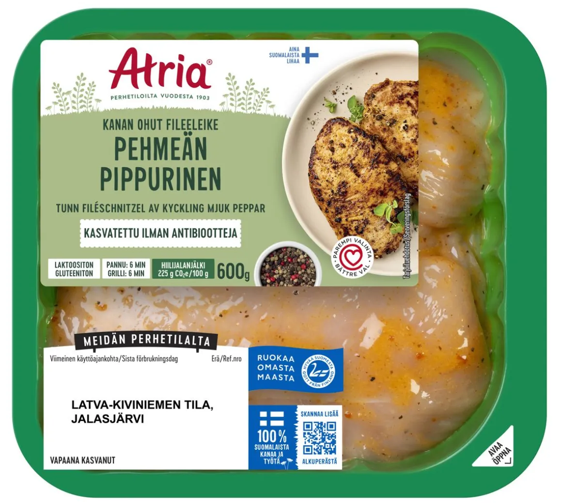 ATRIA KANAN OHUT FILEELEIKE PEHMEÄN PIPPURINEN 600 G