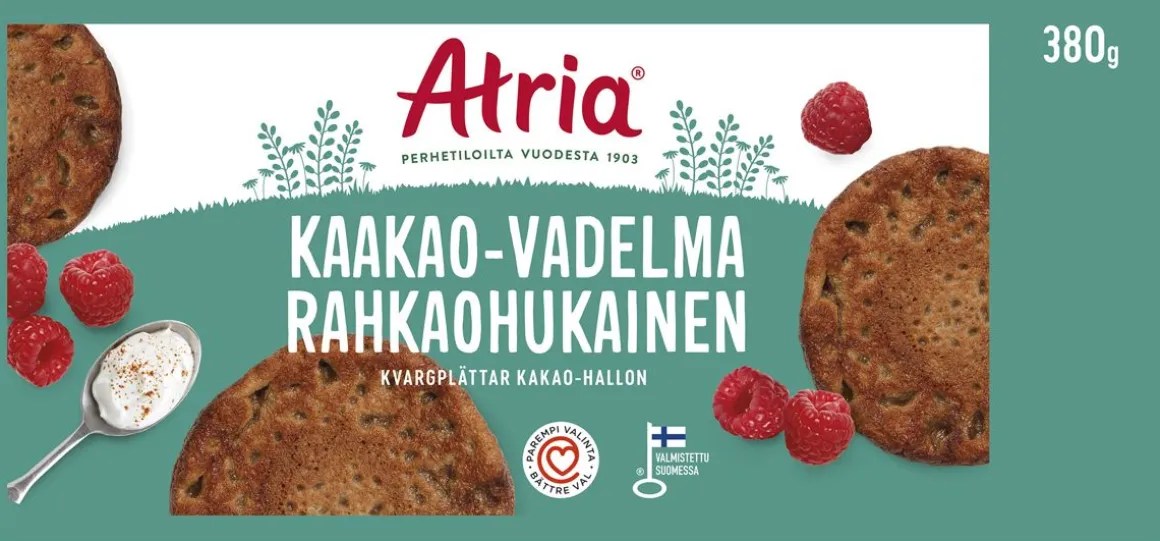 ATRIA RAHKAOHUKAINEN KAAKAO-VADELMA 380 G
