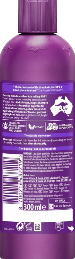 AUSSIE SOS BLONDE & HYDRATE PURPLE SHAMPOO 300 ML