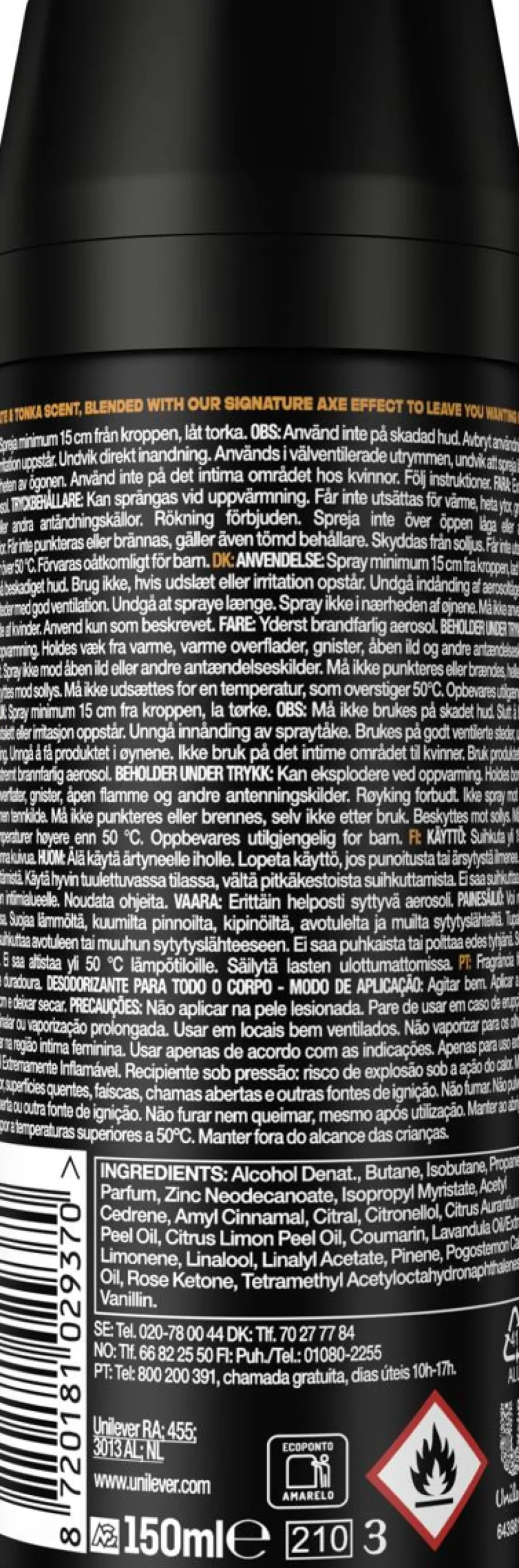 AXE BODYSPRAY DARK TEMPTATION 150 ML