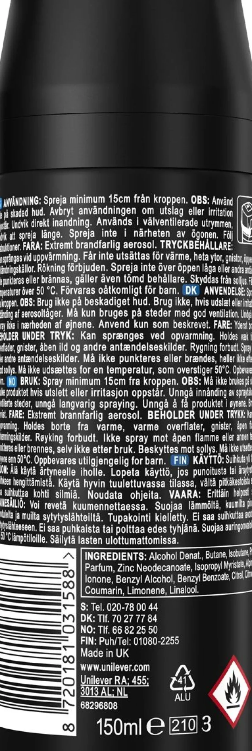 AXE BODYSPRAY ANARCHY FOR HIM 150 ML