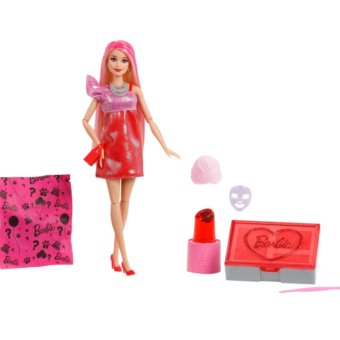 BARBIE PARTY UNBOXED GLAM SERIES -NUKKE PUNAINEN