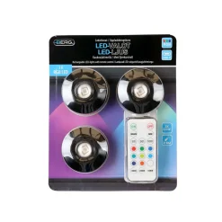 BERG KOHDEVALAISIN RGB LED LADATTAVA 3 KPL MUSTA