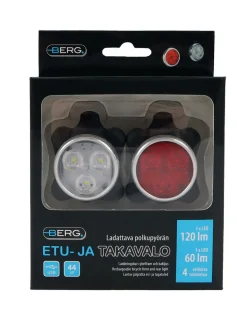 BERG POLKUPYÖRÄN 120LM ETU- JA 50LM TAKAVALO LED LADATTAVA