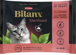 BEST FRIEND BILANX STERILIZED LAJ. KASTIKKEESSA 4*85G KANA & KA 340 G