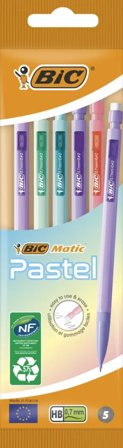 BIC MATIC PASTEL LYIJYTÄYTEKYNÄ 0,7MM 5KPL