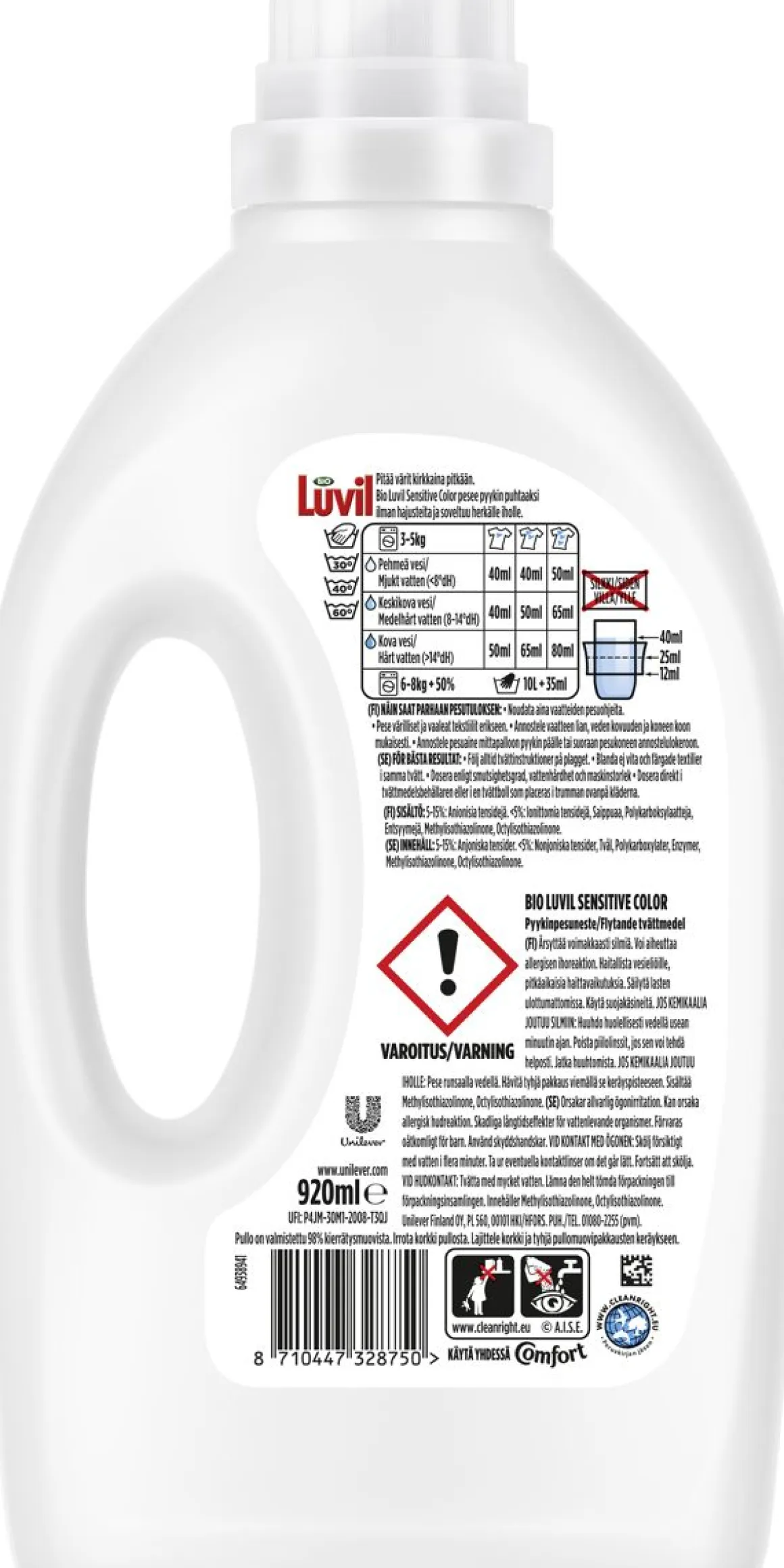 BIO LUVIL SENSITIVE COLOR 920ML 920 ML