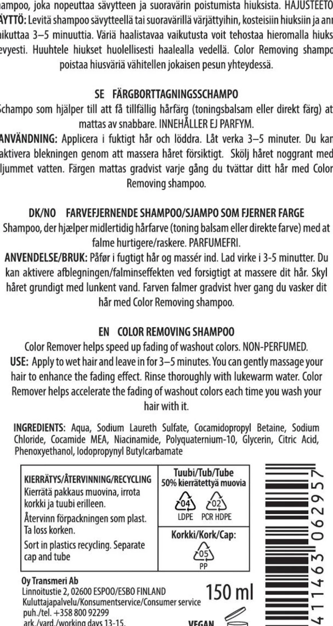 BIOZELL COLOR REMOVING SHAMPOO 150 ML