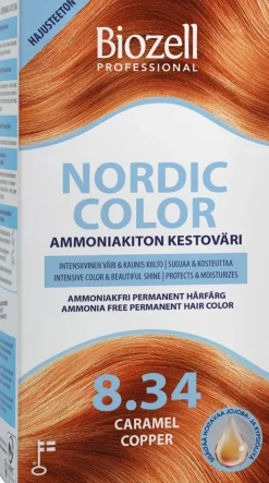 BIOZELL PROFESSIONAL NORDIC COLOR AMMONIAKITON KESTOVÄRI CARAME 120 M