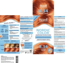 BIOZELL PROFESSIONAL NORDIC COLOR AMMONIAKITON KESTOVÄRI CARAME 120 M