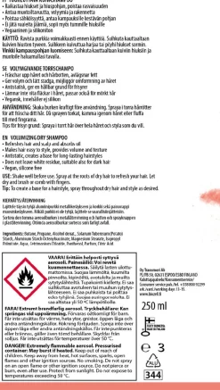 BIOZELL PROFESSIONAL TUUHEUTTAVA KUIVASHAMPOO 250 ML