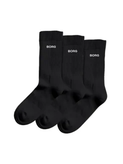 BJÖRN BORG ESSENTIAL CREW SUKAT 3-PACK 39-42 MUSTA