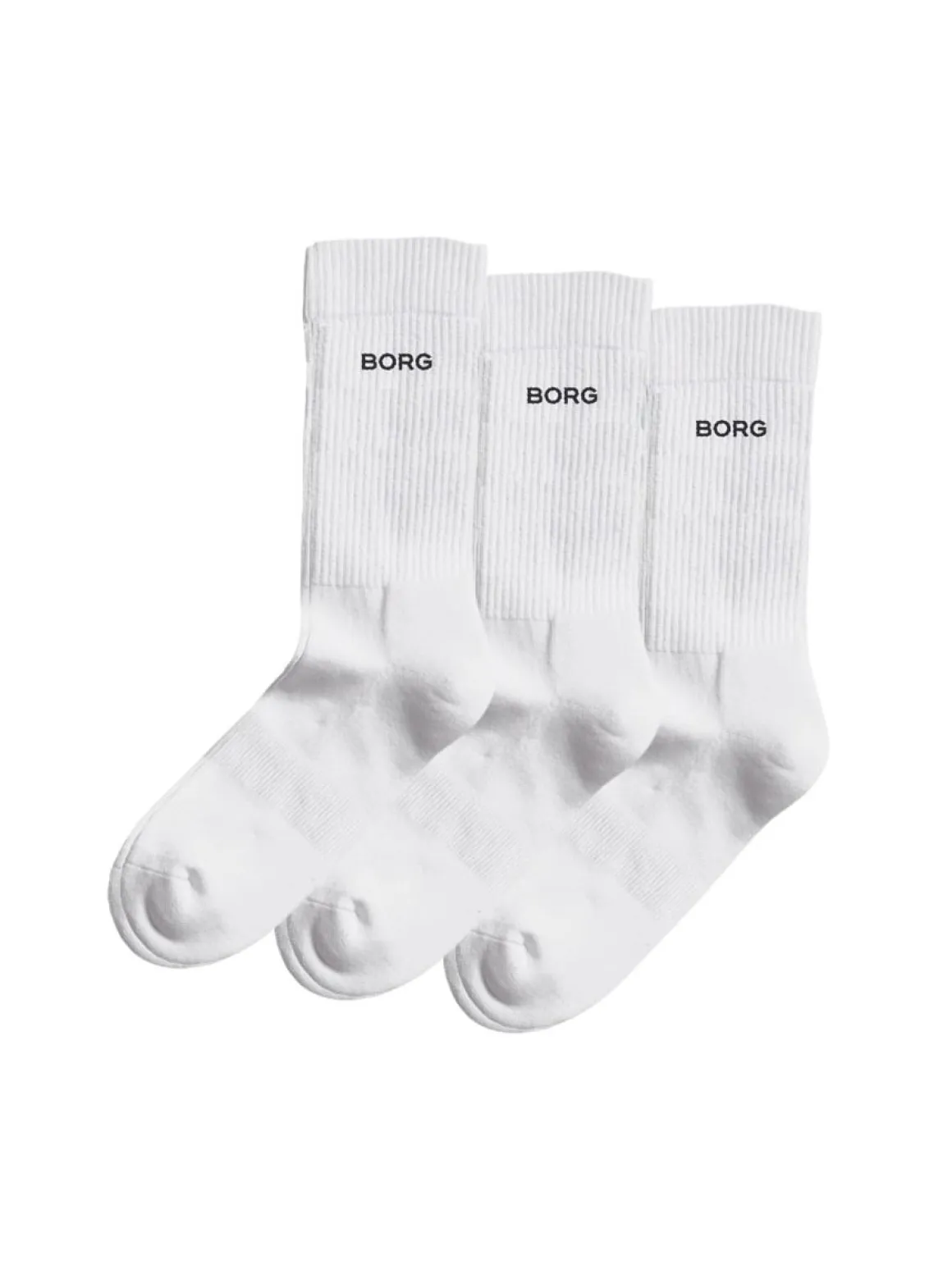 BJÖRN BORG ESSENTIAL CREW SUKAT 3-PACK 39-42 VALKOINEN