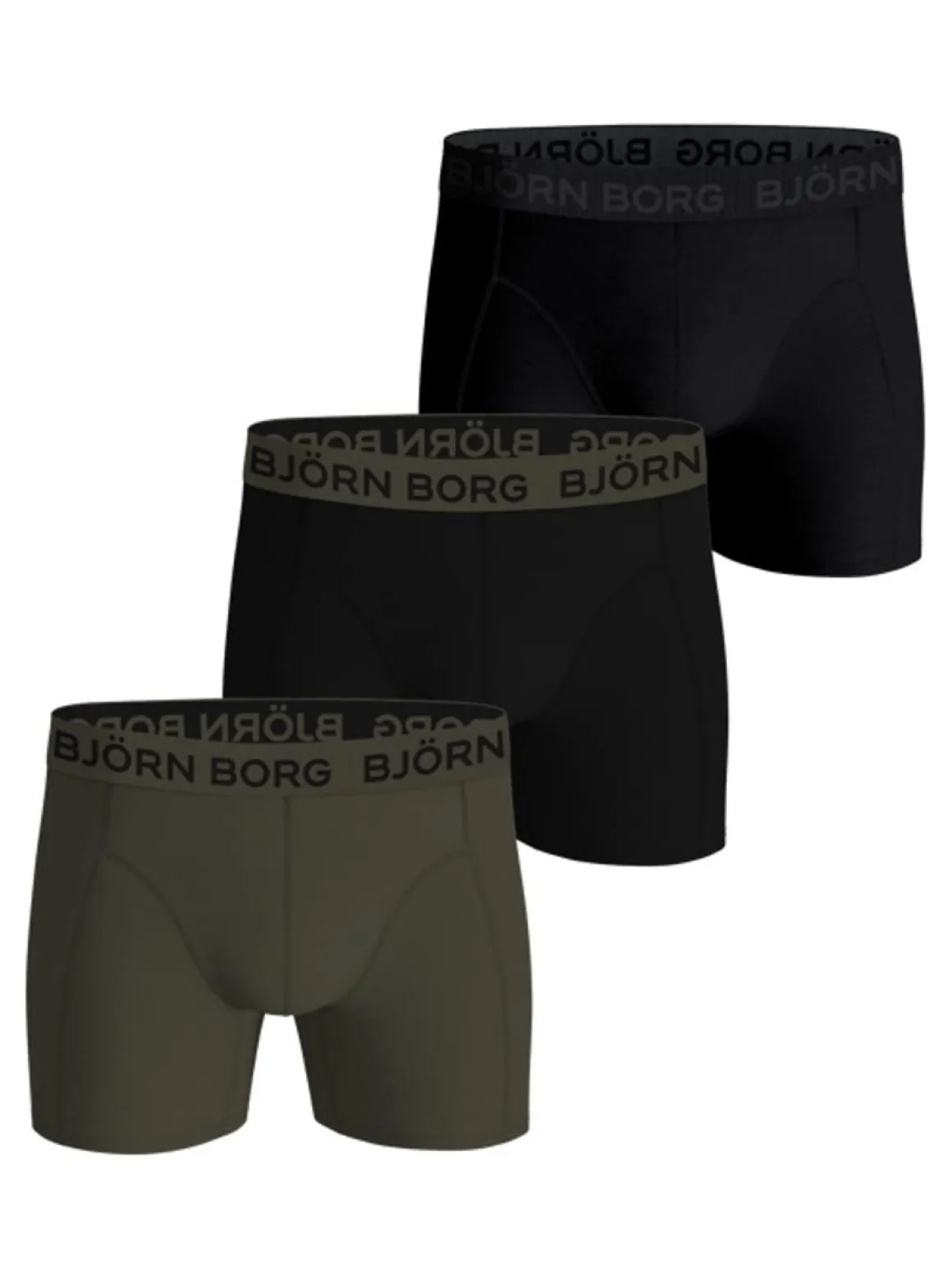 BJÖRN BORG M.BOKSERI 3-PACK MUSTA-VIHREÄ XXL