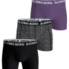 BJÖRN BORG M.BOKSERI 3-PACK MUSTA-VIOLETTI S