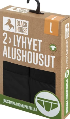 BLACK HORSE   M ALUSHOUSUT BRIEF 2-PACK MUSTA XL