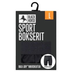BLACK HORSE PITKÄLAHKEISET URHEILUBOKSERIT MUSTA XL