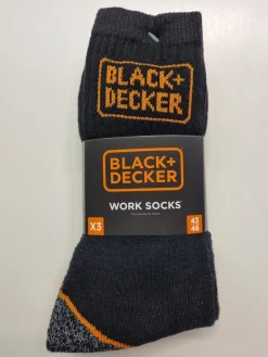 BLACK&DECKER TYÖSUKKA 3-PACK MUSTA 43/46