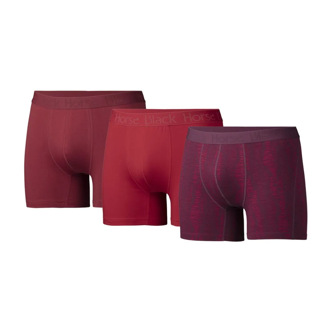 BLACK HORSE JOUSTAVA PUUVILLA BOKSERIT 3-PACK L MERLOT LAHJAPAK