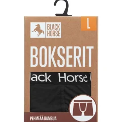 BLACK HORSE M BOKSERIT BAMBU MUSTA XXL
