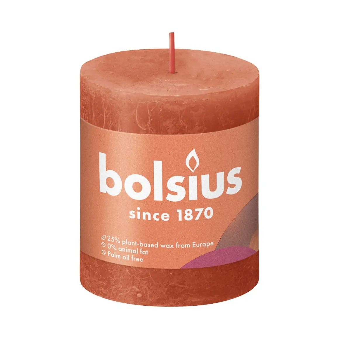 BOLSIUS PÖYTÄKYNTTILÄ 80/68 RUSTIC EARTHY ORANGE