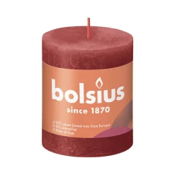 BOLSIUS PÖYTÄKYNTTILÄ 80/68 RUSTIC DELICATE RED