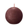 BOLSIUS PÖYTÄKYNTTILÄ PALLO 76MM RUSTIC VELVET RED