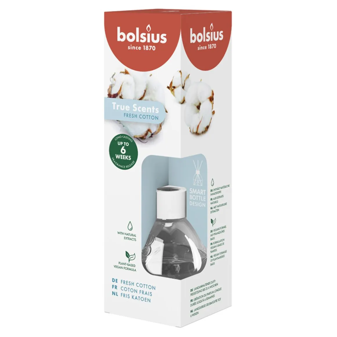 BOLSIUS TUOKSUTIKKU 60ML FRESH COTTON