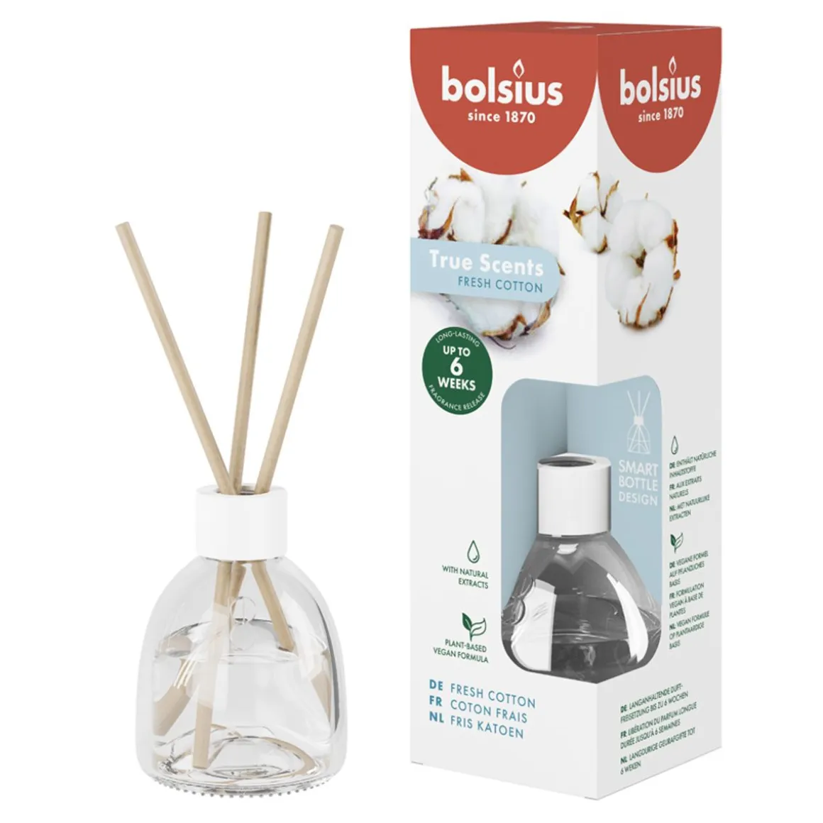 BOLSIUS TUOKSUTIKKU 60ML FRESH COTTON
