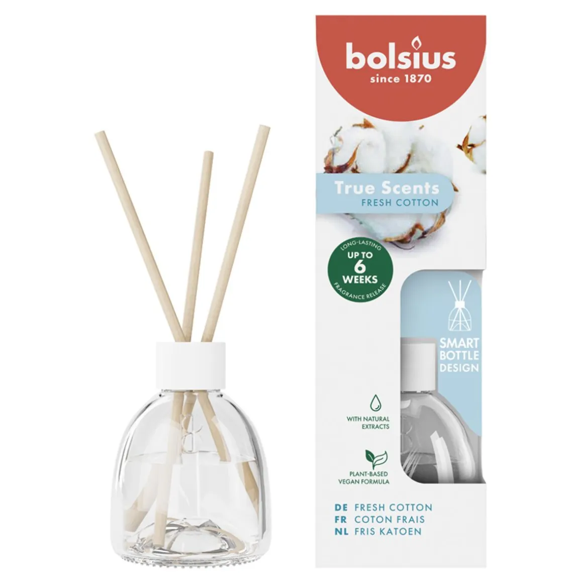 BOLSIUS TUOKSUTIKKU 60ML FRESH COTTON