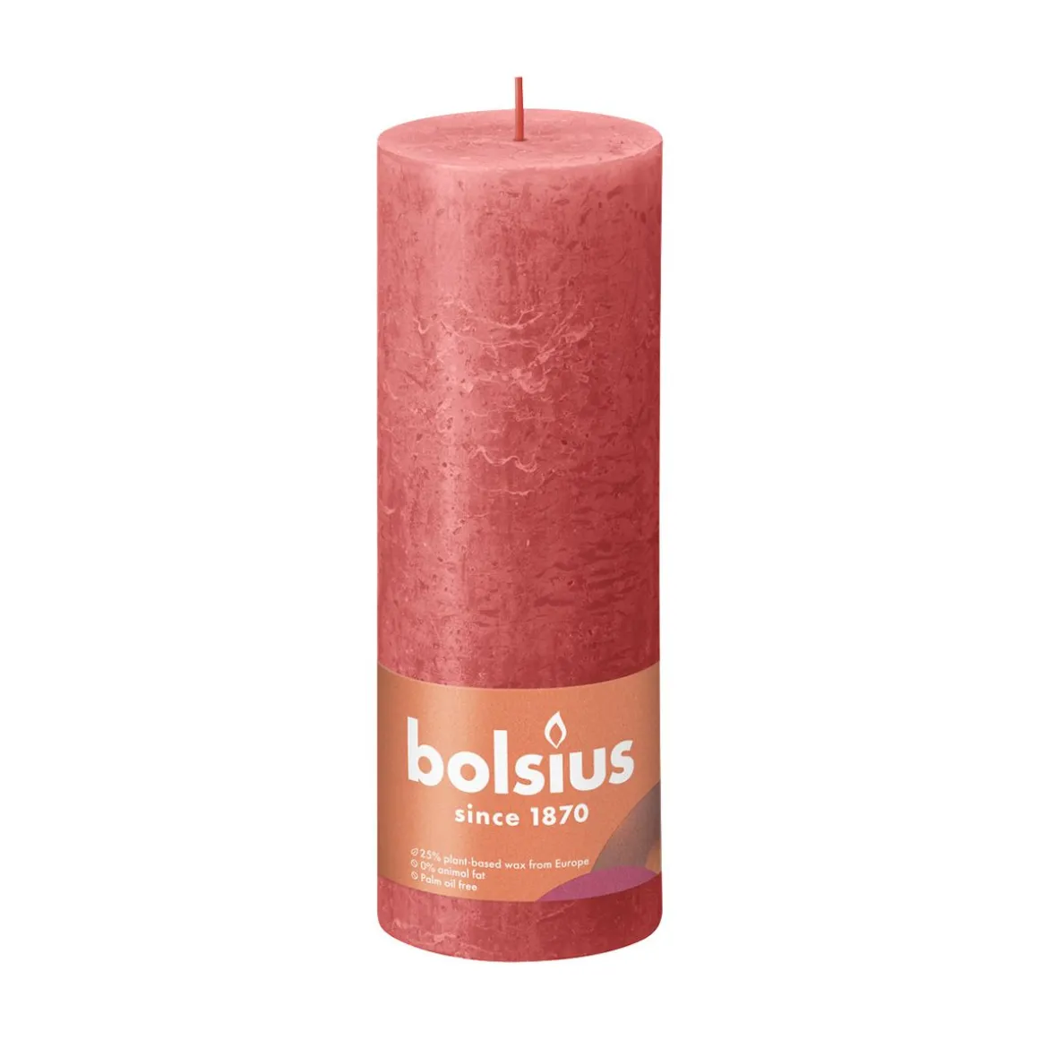 BOLSIUS PÖYTÄKYNTTILÄ 190/68 RUSTIC BLOSSOM PINK