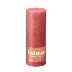 BOLSIUS PÖYTÄKYNTTILÄ 190/68 RUSTIC BLOSSOM PINK
