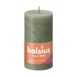 BOLSIUS PÖYTÄKYNTTILÄ 130/68 RUSTIC FRESH OLIVE