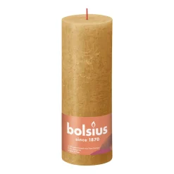 BOLSIUS PÖYTÄKYNTTILÄ 190/68 RUSTIC HONEYCOMB YELLOW