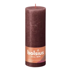 BOLSIUS PÖYTÄKYNTTILÄ 190/68 RUSTIC VELVET RED