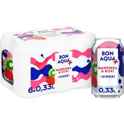 BONAQUA+ LOISTE MANSIKKA&KIIVI 0,33 TLK 6-PACK 1,98 L
