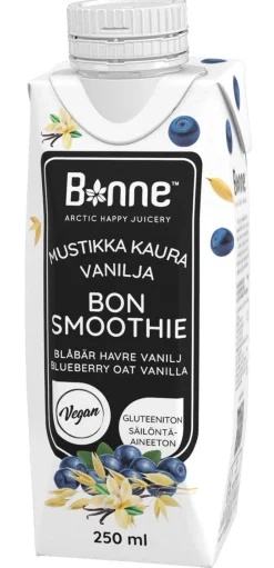 BONSMOOTHIE MUSTIKKA-KAURA-VANILJA SMOOTHIE 250 ML