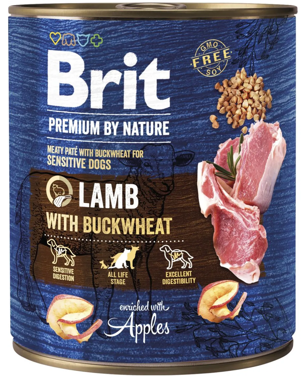 BRIT PREMIUM BY NATRE PATE LAMB WITH BUCKWHEAT 800 G