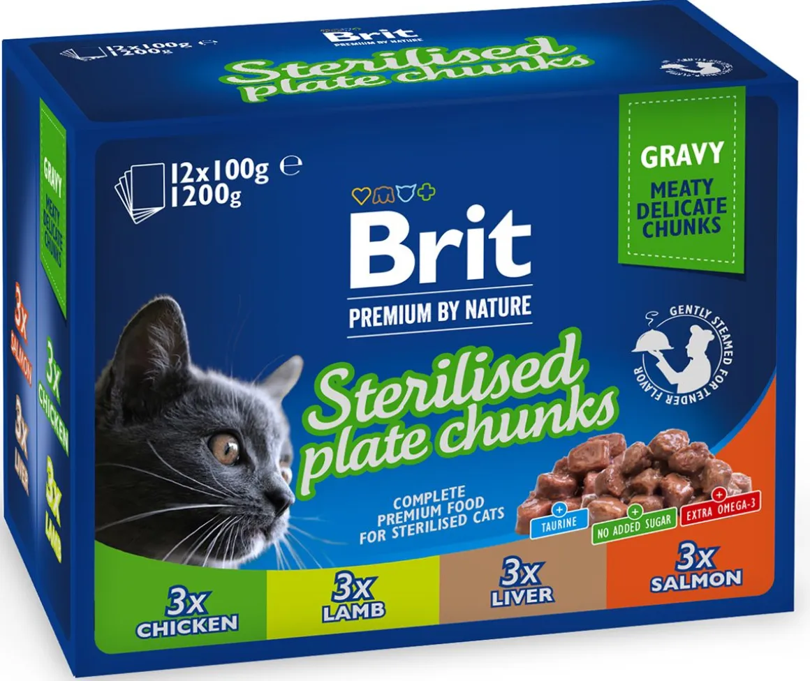 BRIT PREMIUM BY NATURE CAT ANNOSP. STERILISED PLATE CHUNKS 12*1 1,2 KG