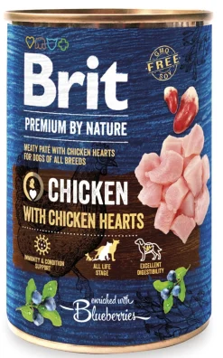 BRIT PREMIUM BY NATURE PATE CHICKEN WITH CHICKEN HEARTS 400 G