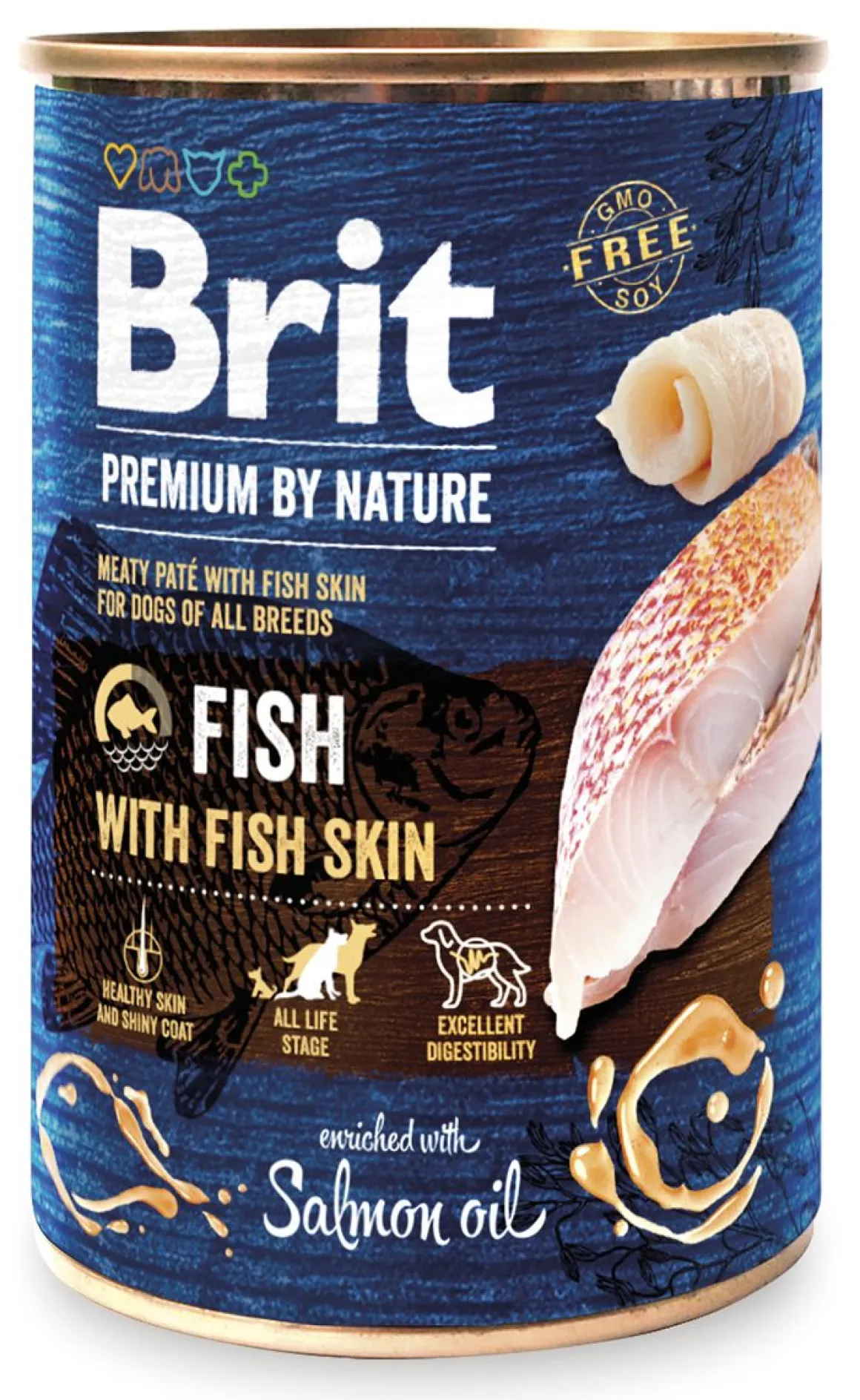 BRIT PREMIUM BY NATURE PATE FISH WITH FISH SKIN 400 G