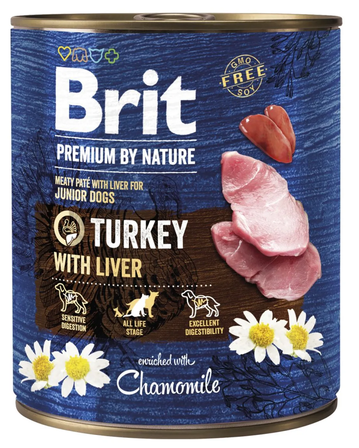BRIT PREMIUM BY NATURE PATE TURKEY WITH LIVER 800 G