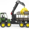 BRUDER BR2133 JOHN DEERE 1210E KUORMATRAKTORI KUORMAAJALLA JA N