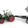 BRUDER FENDT 209 S TRAKTORI ETUKAUHALLA +KIPPIPERÄVAUNULLA