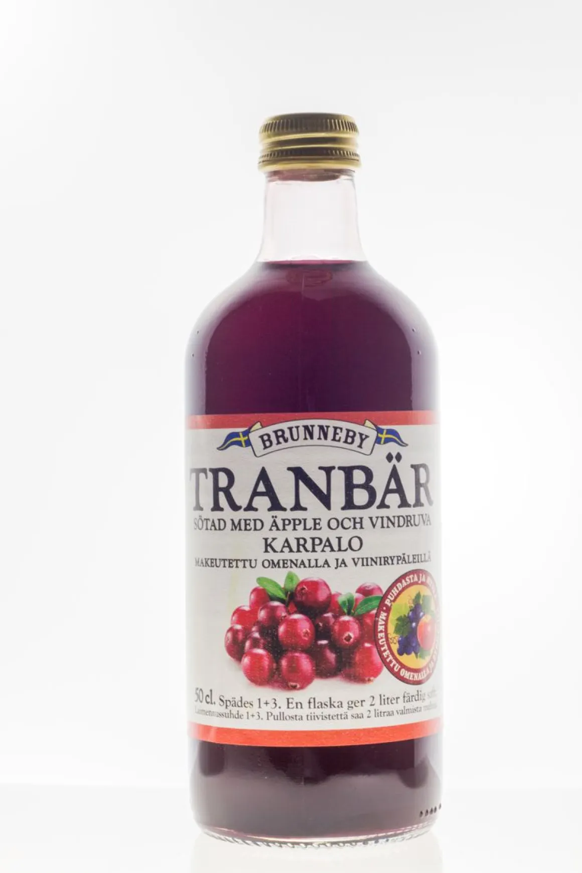 BRUNNEBY KARPALO MEHUTIIVISTE SOKERITON 500 ML