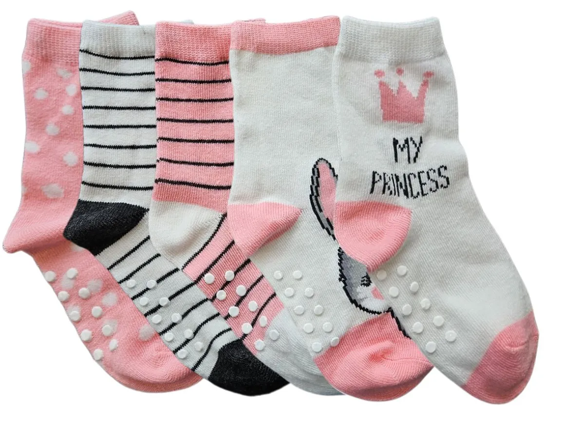 CARLSTEINS LASTEN LIUKUESTESUKAT 5-PACK 25/27 PINKKI