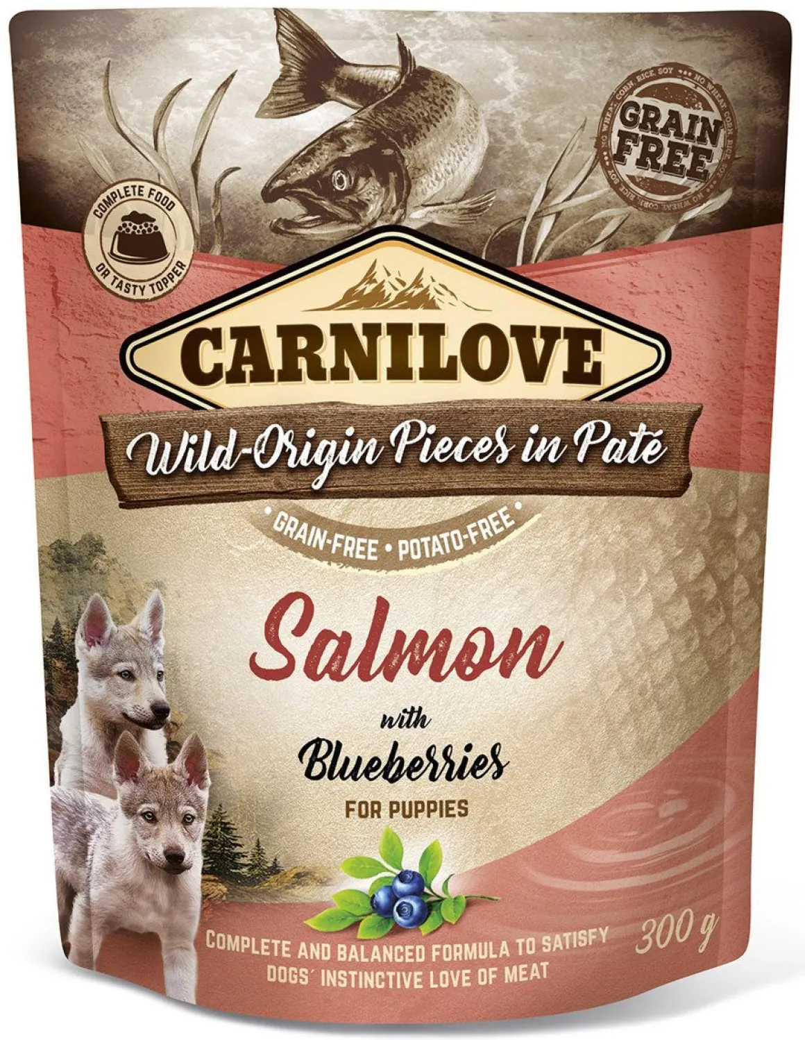 CARNILOVE KOIRAN ANNOSPATEE PUPPY LOHI-MUSTIKKA 300 G