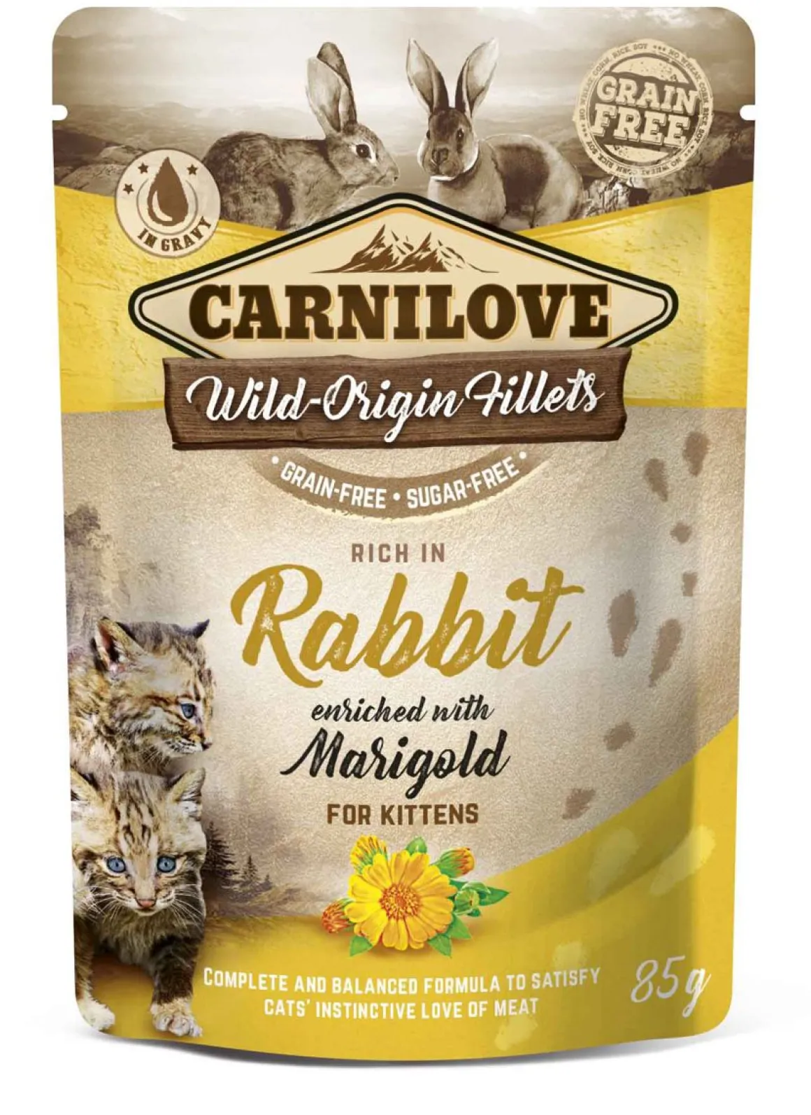 CARNILOVE KISSAN ANNOSATERIA KAST. KITTEN JÄNIS-KEHÄKUKKA 85 G