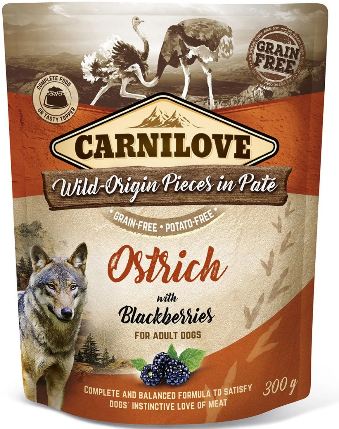 CARNILOVE KOIRAN ANNOSPATEE ADULT STRUTSI-KARHUNVATUKKA 300 G