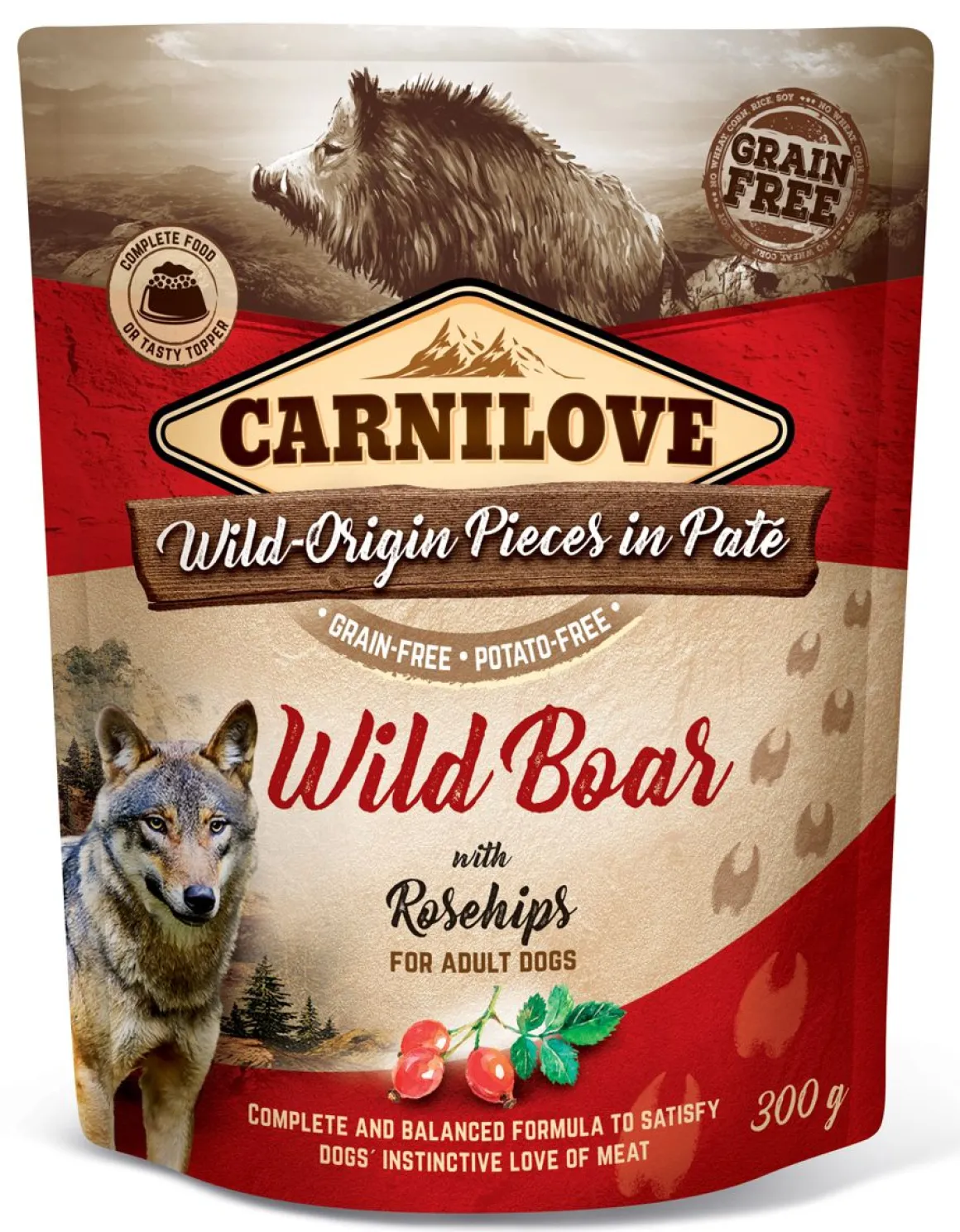 CARNILOVE KOIRAN ANNOSPATEE ADULT VILLIKIKA-RUUSNMARJA 300 G